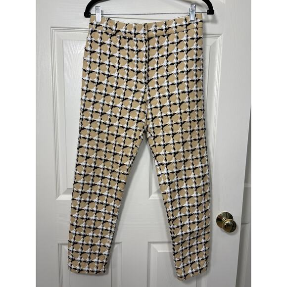 MSGM Milano Womens Textured Houndstooth Abstract Tapered Skinny Leg Trouser 90s - Picture 1 of 6